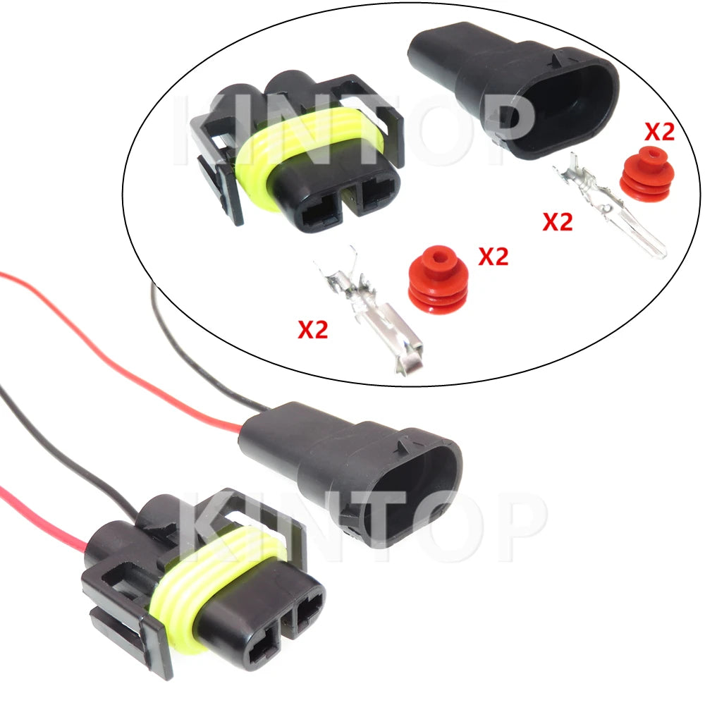 1 Set 2 Pins Car Parts AC Assembly 12124819 12124817 Auto Fog Lamp Electric Wire Waterproof Socket For H8 H9 H11 880
