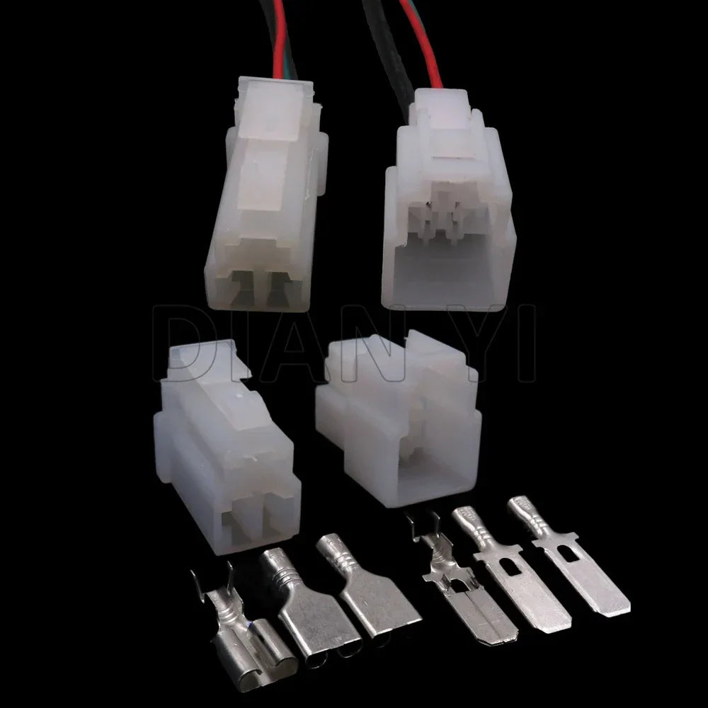 1 Set 3 Way Car High Current Unsealed Connectors With Cables AC Assembly Auto Wiring Terminal Socket 6070-3481 6070-3471