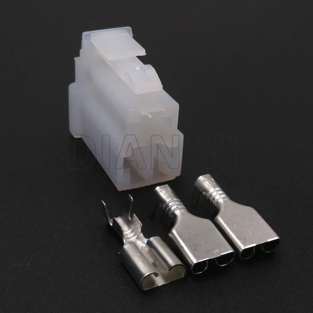 1 Set 3 Way Car High Current Unsealed Connectors With Cables AC Assembly Auto Wiring Terminal Socket 6070-3481 6070-3471